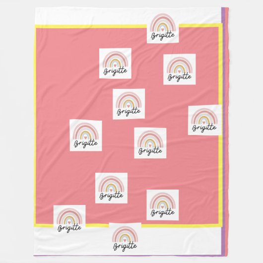 Mooie Brigitte met een regenboogdeken. Fleece Deken (Voorkant)