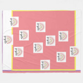 Mooie Brigitte met een regenboogdeken. Fleece Deken (Voorkant (Horizontaal))