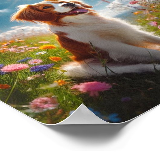 Mooie Brittany Spaniel Poster (Hoek)