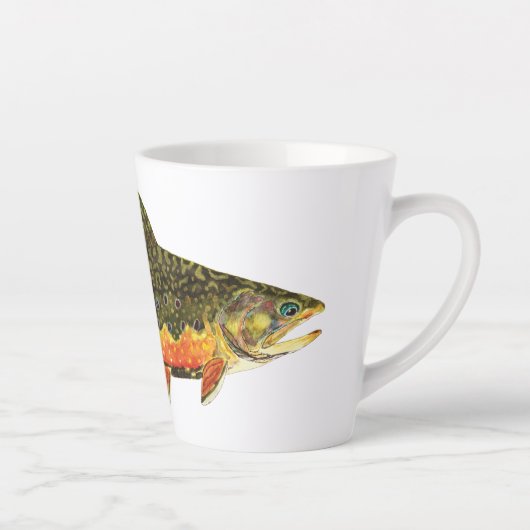 Mooie Brook-forel vliegen Latte Mok (Rechts)