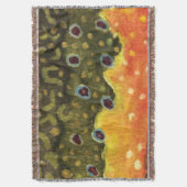 Mooie brook forel vliegende Ichthyology Deken (Voorkant Verticaal)