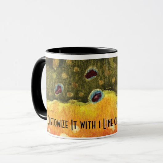 Mooie brook forel vliegende Ichthyology Mok (Voorkant links)