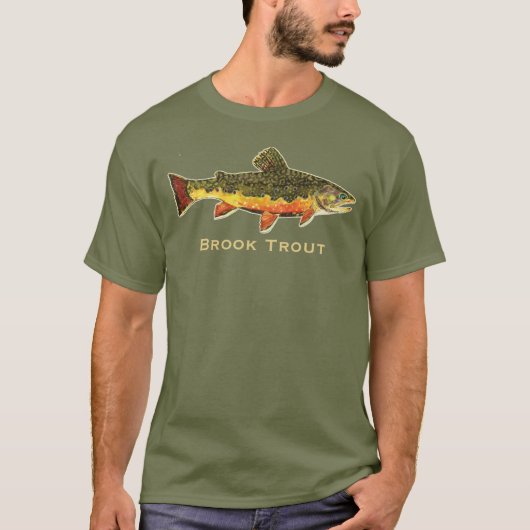 Mooie Brook-forel vliegt op hem vissen T-shirt (Voorkant)