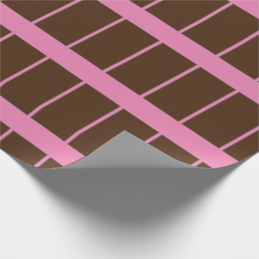 Mooie BROWN PINK LINE Cadeaupapier (Hoek)