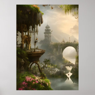 Mooie brug kijkt uit naar Fantasy Poster