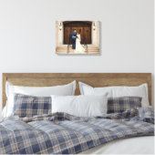 Mooie bruid & bruidegom foto met datum namen canva canvas afdruk (Insitu (Slaapkamer))