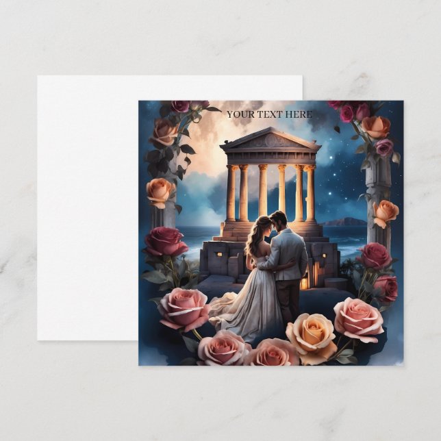 Mooie bruid & bruidegom Staand bij het Zee (Voorkant / Achterkant)