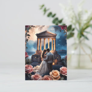 Mooie bruid & bruidegom Staand bij het Zee Briefkaart