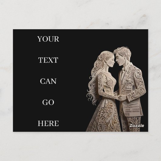 Mooie bruid & bruidegom Staand bij het Zee Briefkaart (Achterkant)