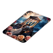 Mooie bruid & bruidegom Staand bij het Zee Magneet (Linkerzijde)