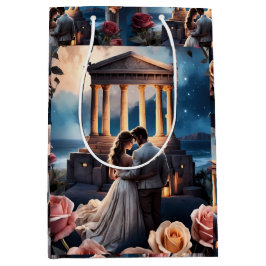 Mooie bruid & bruidegom Staand bij het Zee Medium Cadeauzakje