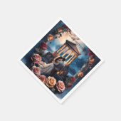 Mooie bruid & bruidegom Staand bij het Zee Tafel Servet (Hoek)