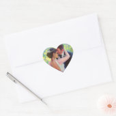 Mooie bruid en bruidegom bruiloft hart sticker (Envelop)