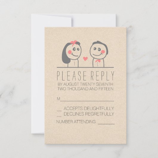 Mooie bruid en bruidegom bruiloft RSVP kaarten Kaartje (Voorkant)