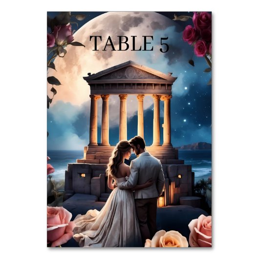 Mooie bruid en bruidegom staand bij de zee kaart (Achterkant)