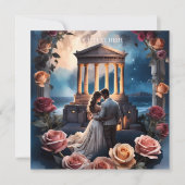 Mooie bruid en bruidegom staande aan de zee kaart (Voorkant)