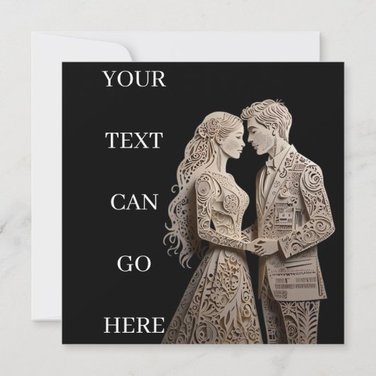 Mooie bruid en bruidegom staande aan zee kaart (Achterkant)