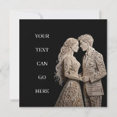 Mooie bruid en bruidegom staande aan zee kaart (Achterkant)