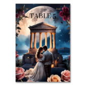 Mooie bruid en bruidegom staande bij de zee kaart (Voorkant)