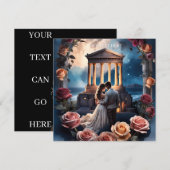 Mooie bruid en bruidegom staande bij de zee kaart (Voorkant / Achterkant)