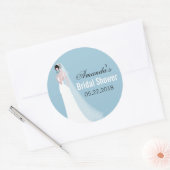 Mooie bruid gepersonaliseerd Vrijgezellenfeest Ronde Sticker (Envelop)