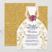 Mooie bruid glitter bruids douche uitnodiging (Voorkant / Achterkant)