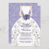 Mooie bruid glitter bruids douche uitnodiging (Voorkant / Achterkant)
