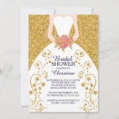 Mooie Bruid Glitter Bruiloft Uitnodiging (Voorkant)