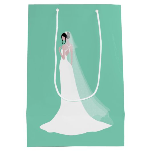 Mooie bruid in bruidsjurk medium cadeauzakje (Achterkant)