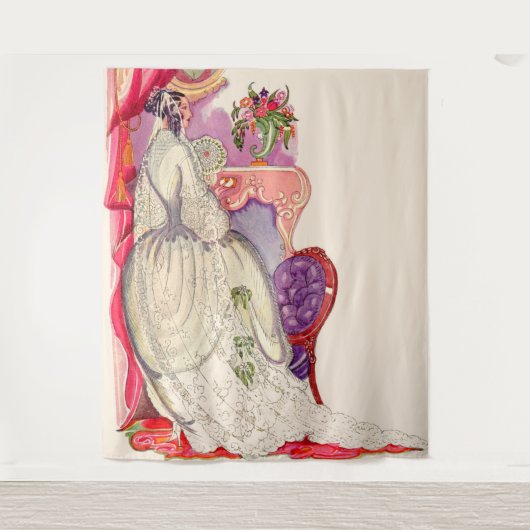 mooie bruid in een mooie jurk wandkleed (Voorkant)