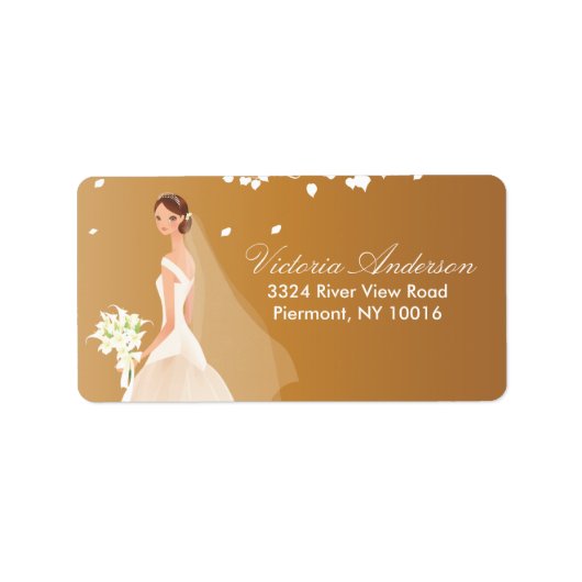 Mooie bruid retour adreslabels. etiket (Voorkant)