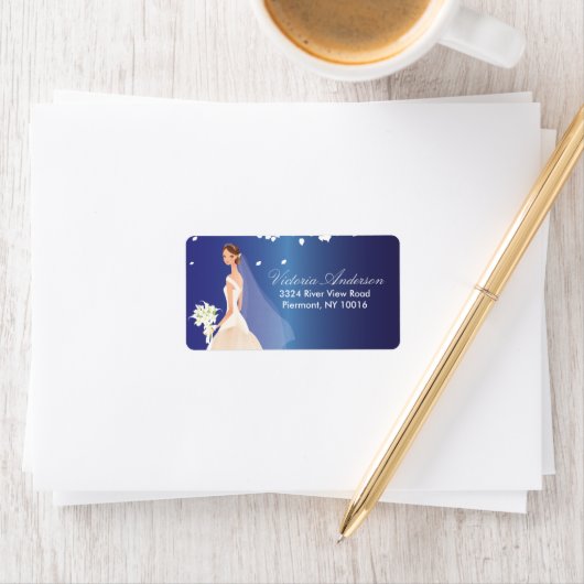 Mooie bruid retour adreslabels. etiket (Insitu)