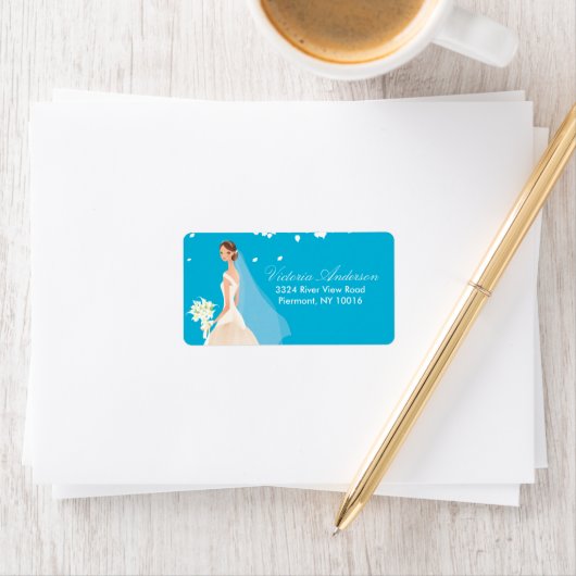 Mooie bruid retour adreslabels. etiket (Insitu)