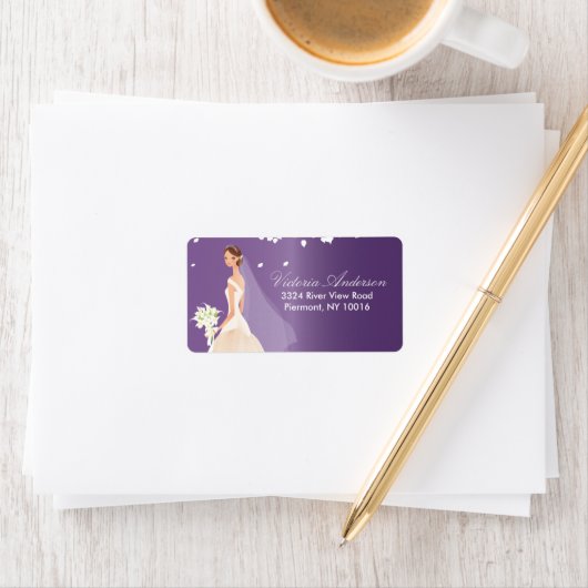 Mooie bruid retour adreslabels. etiket (Insitu)