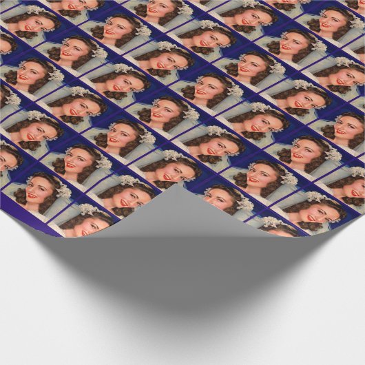 mooie bruid uit de jaren 40 cadeaupapier (Hoek)