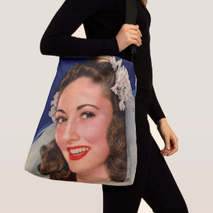 mooie bruid uit de jaren 40 crossbody tas