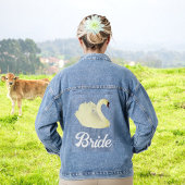 Mooie bruid witte zwaan denim jacket