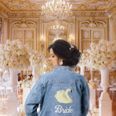 Mooie bruid witte zwaan denim jacket