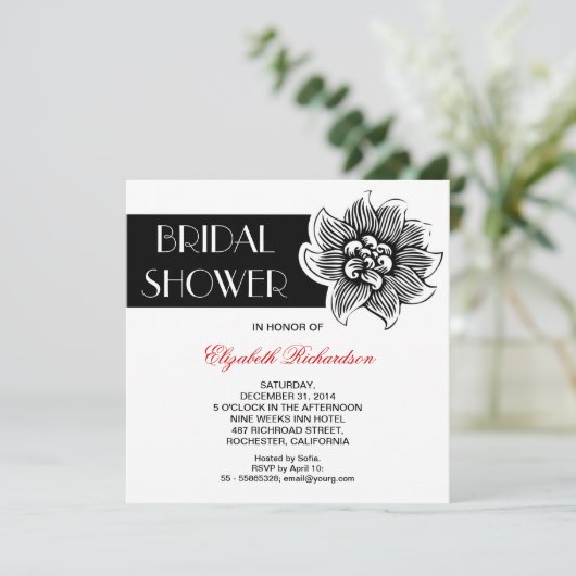 Mooie bruids douche uitnodiging (Staand voorkant)