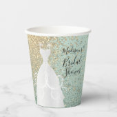 Mooie Bruidsfeest - Mintgroen Papieren Bekers (Voorkant)