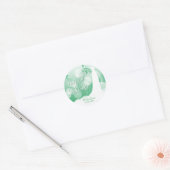 Mooie bruidsjurk in een groen en wit ronde sticker (Envelop)