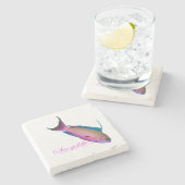 Mooie bruidskleur voor het Zee goudkleurig Stenen Onderzetter (Zijkant)