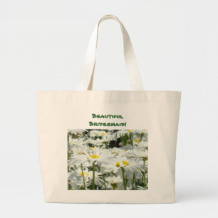 Mooie Bruidsmeisje! boodschappentassen Madeliefjes Grote Tote Bag