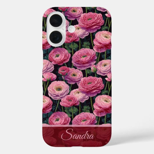 Mooie Bruidsmeisje Cadeau Ranunculus Bloem Naam Case-Mate iPhone Case (Achterkant)