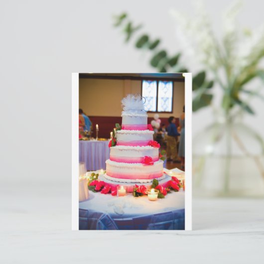 Mooie bruidstaart briefkaart (Staand voorkant)