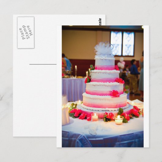 Mooie bruidstaart briefkaart (Voorkant / Achterkant)