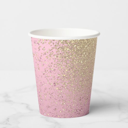 Mooie Bruidsuitnodiging - Roze Pracht Papieren Bekers (Achterkant)