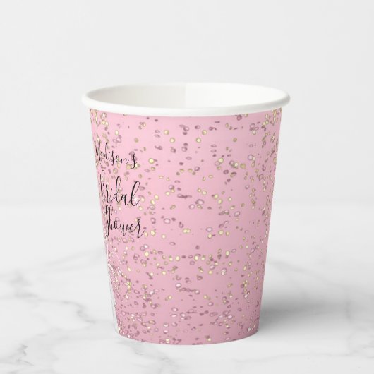 Mooie Bruidsuitnodiging - Roze Pracht Papieren Bekers (Links)