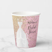 Mooie Bruidsuitnodiging - Roze Pracht Papieren Bekers (Voorkant)