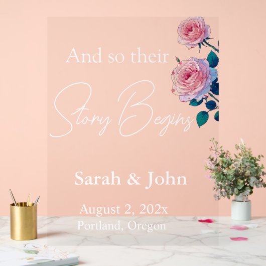 Mooie bruiloft acryl teken bord (Huwelijk)